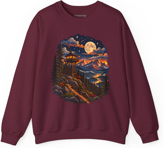 Star-Crossed Summit - Crewneck Sweatshirt in Maroon, front view