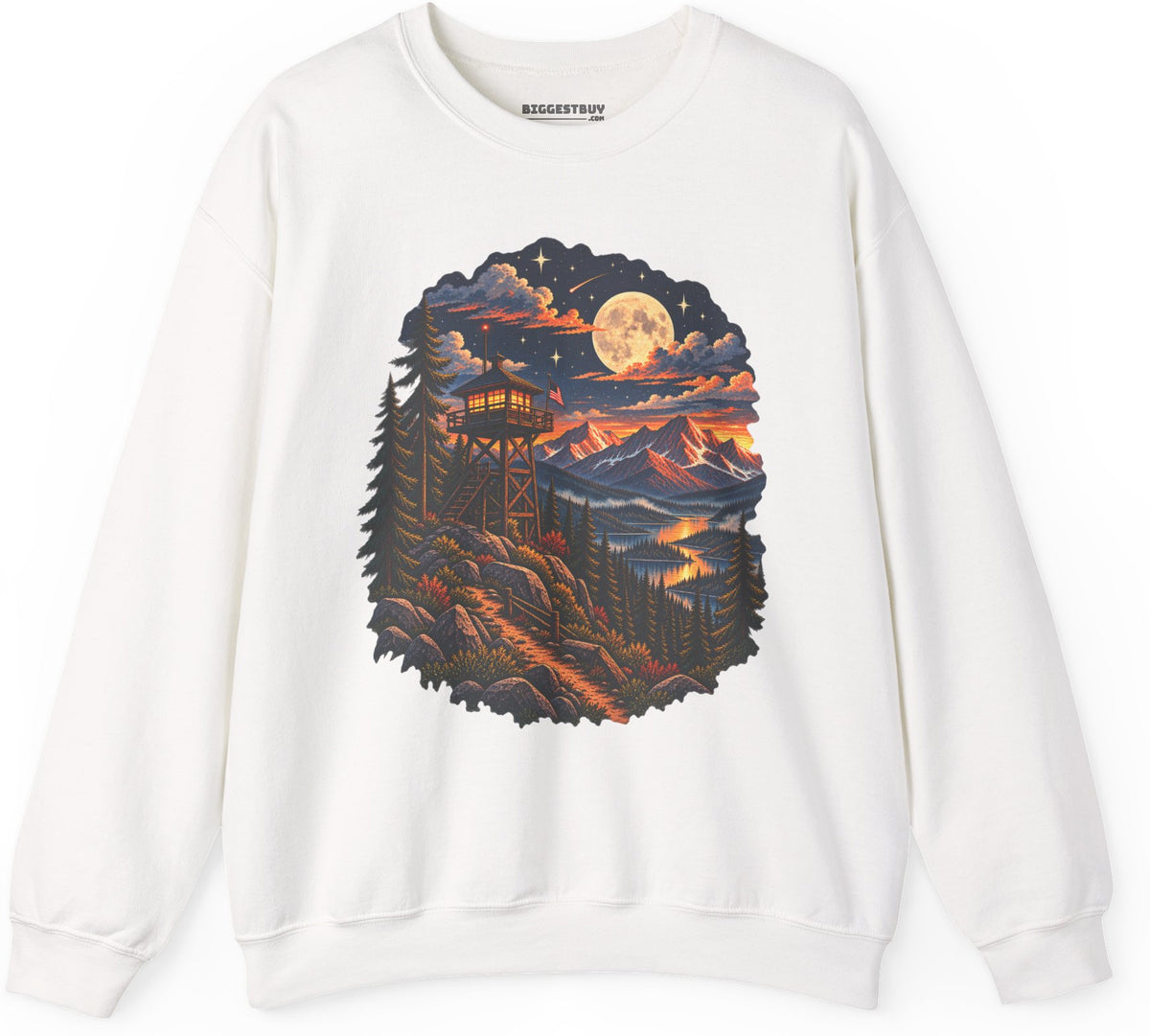 Star-Crossed Summit - Crewneck Sweatshirt in White, front view