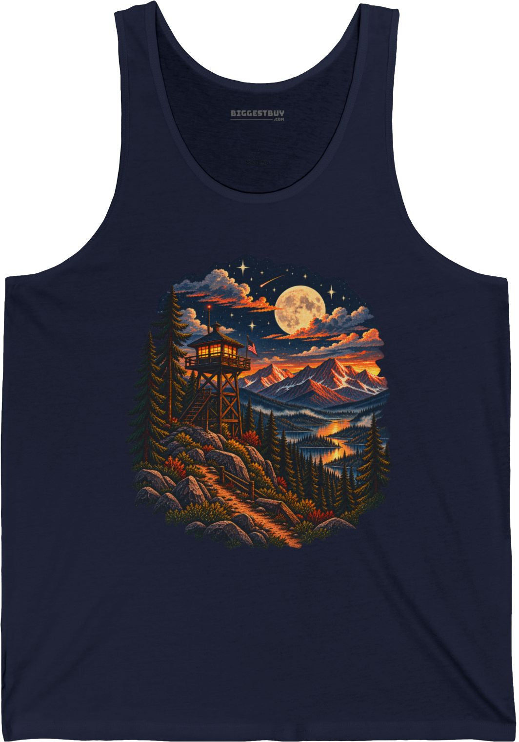 Star-Crossed Summit - Jersey Tank Top in Navy, front view