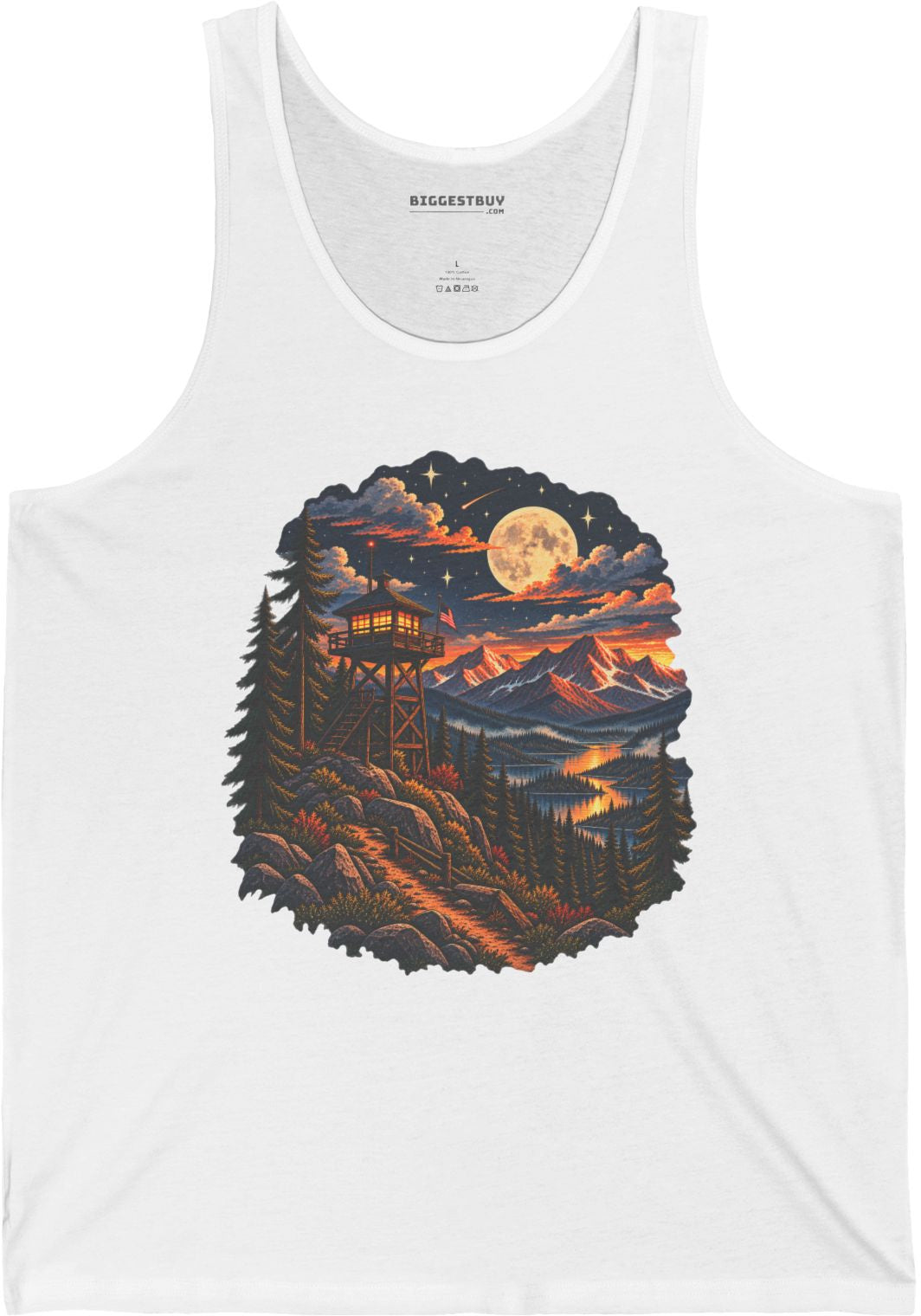 Star-Crossed Summit - Jersey Tank Top in White, front view