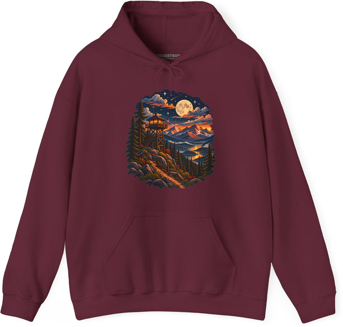 Star-Crossed Summit - Pullover Hoodie in Maroon, front view