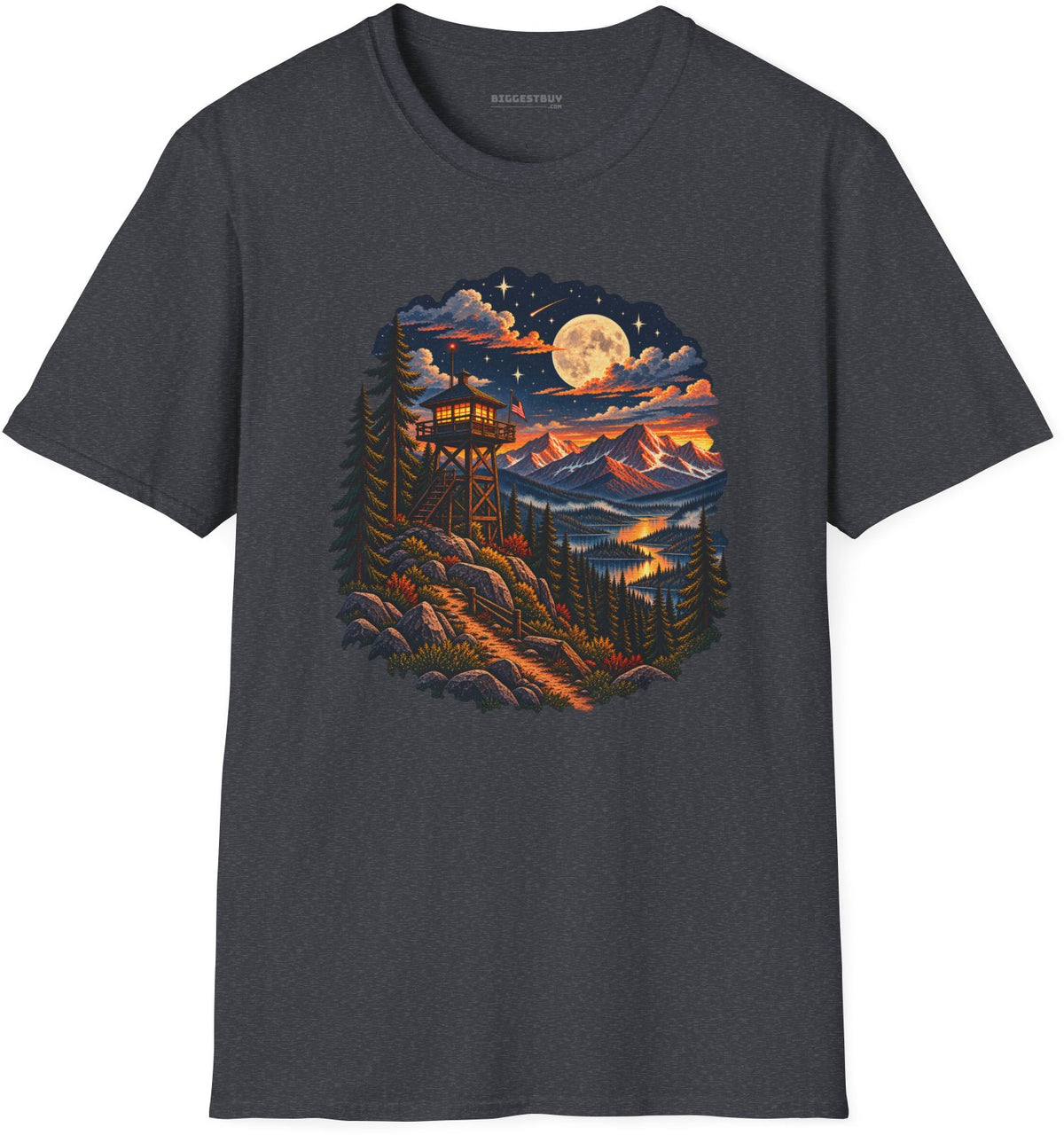 Star-Crossed Summit - Softstyle T-Shirt in Dark Heather Grey, front view