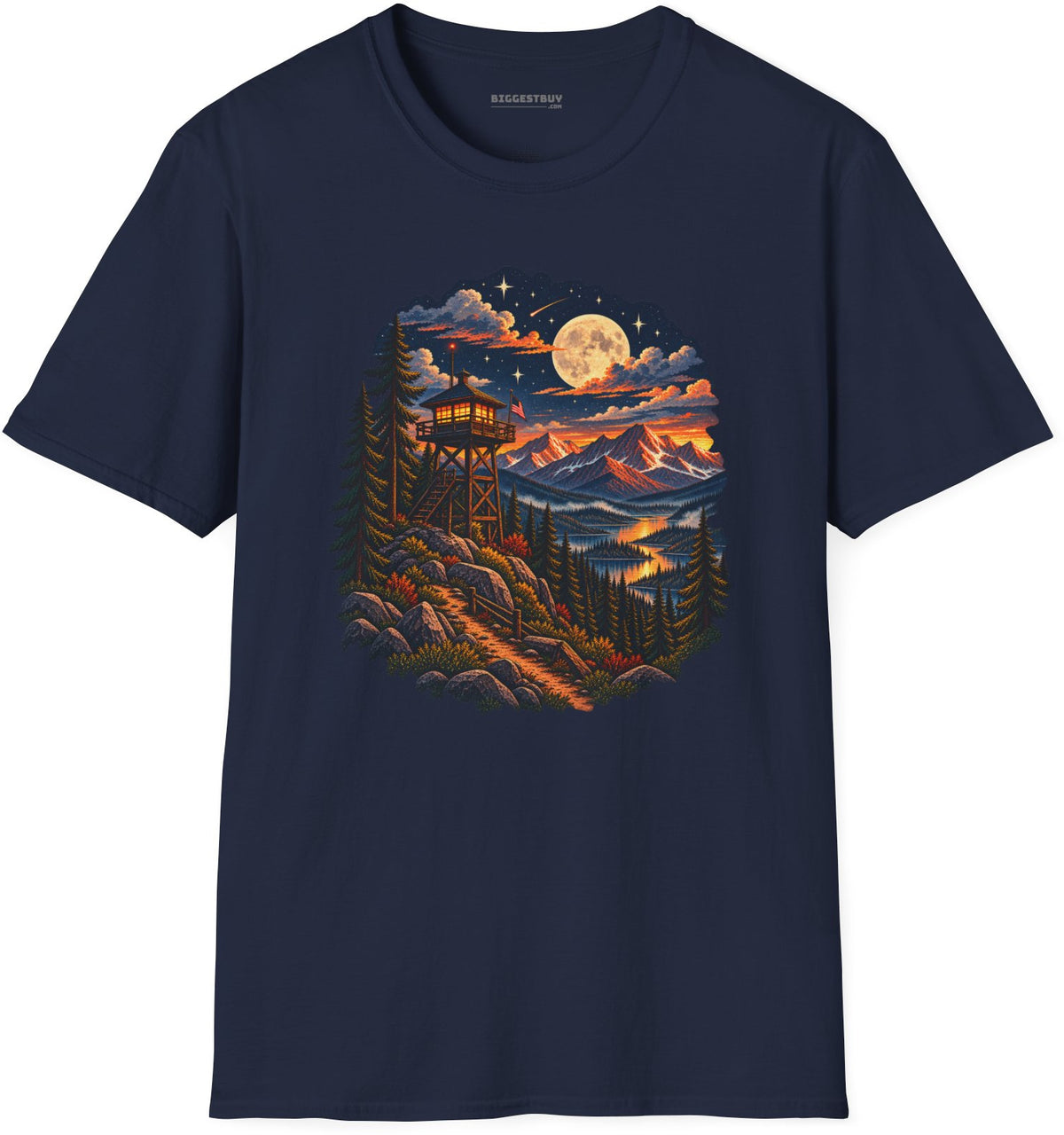 Star-Crossed Summit - Softstyle T-Shirt in Navy, front view