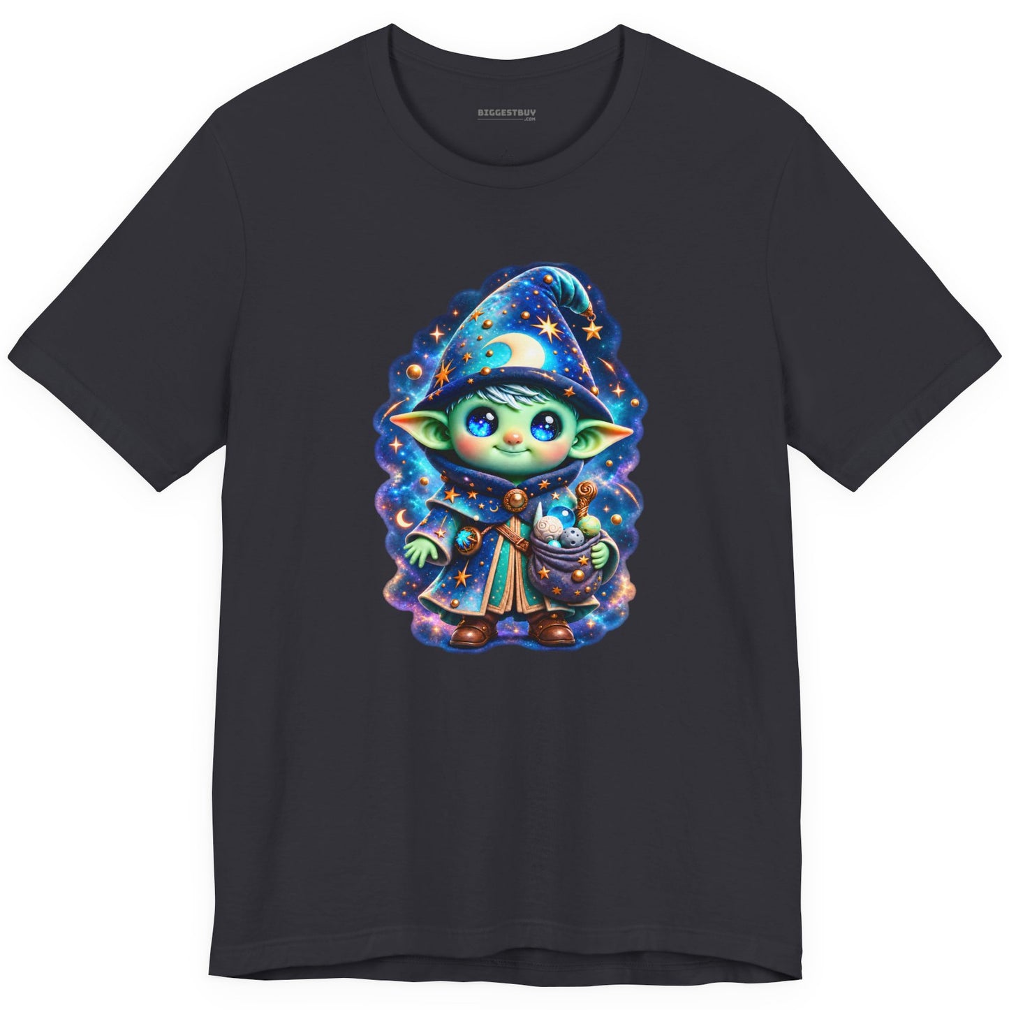 Starlit Sorcerer - Classic Jersey Tee in Dark Grey, front view