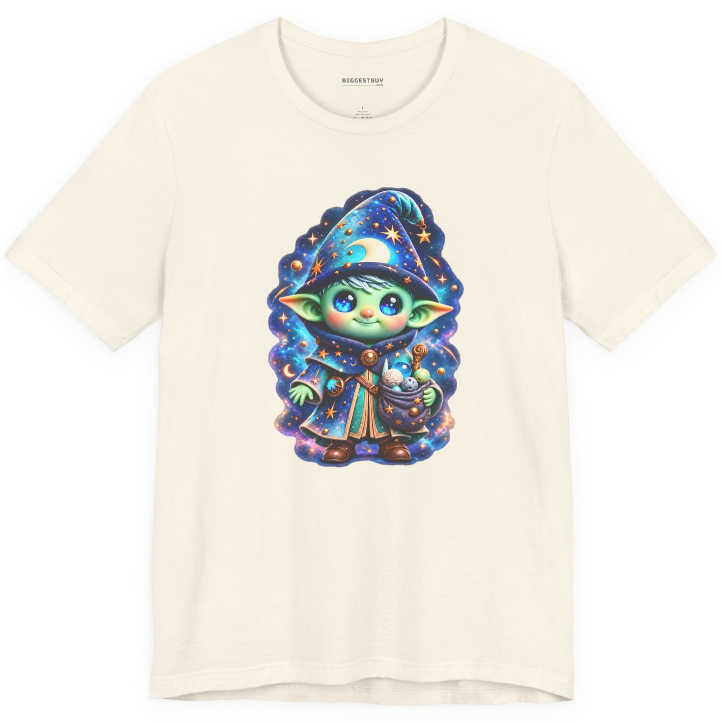 Starlit Sorcerer - Classic Jersey Tee in Natural, front view