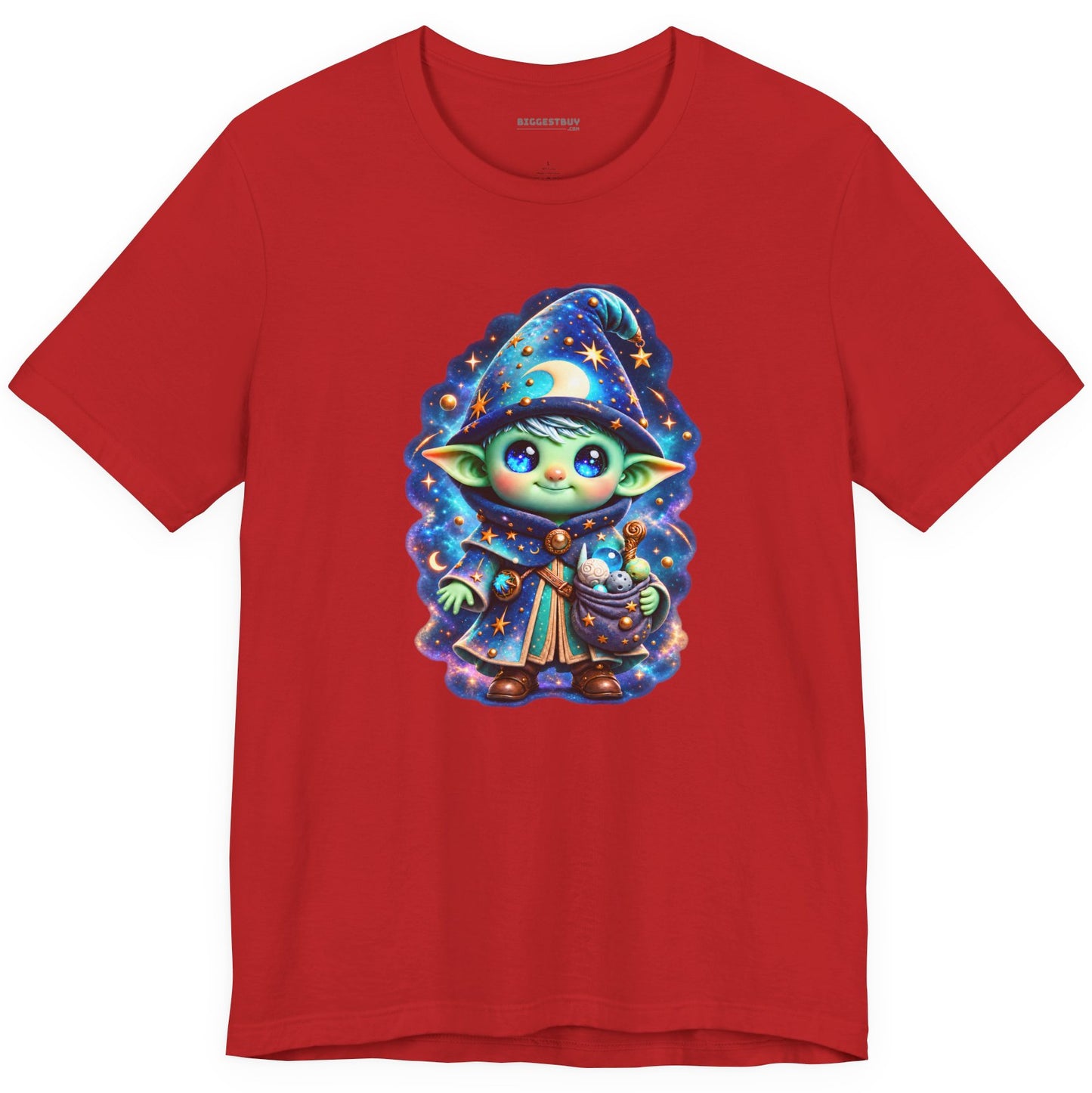 Starlit Sorcerer - Classic Jersey Tee in Red, front view