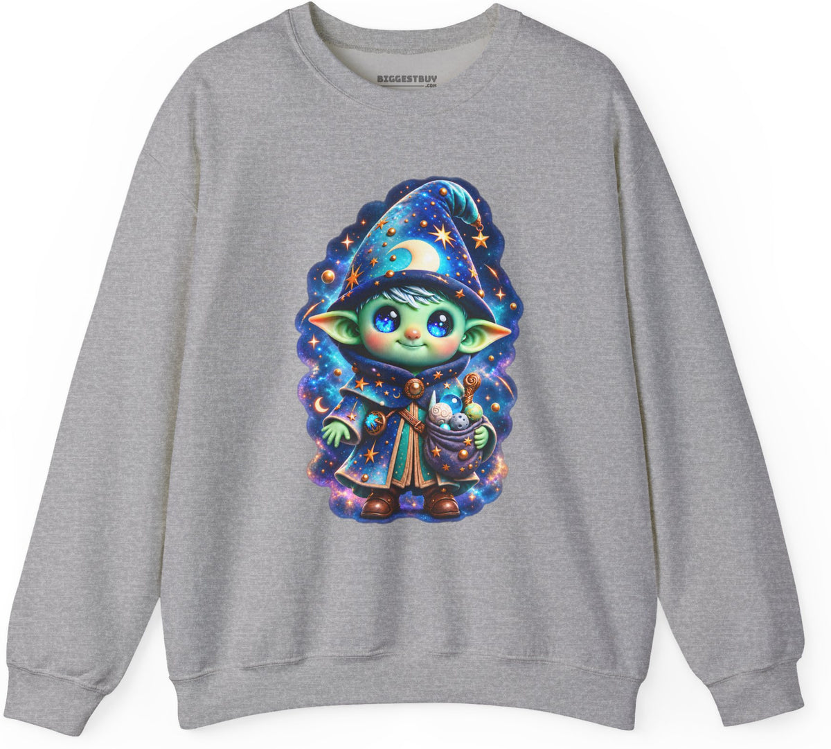 Starlit Sorcerer - Crewneck Sweatshirt in Sport Grey, front view