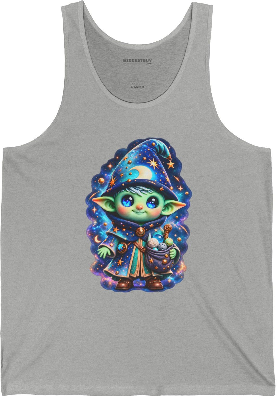 Starlit Sorcerer - Jersey Tank Top in Athletic Heather, front view