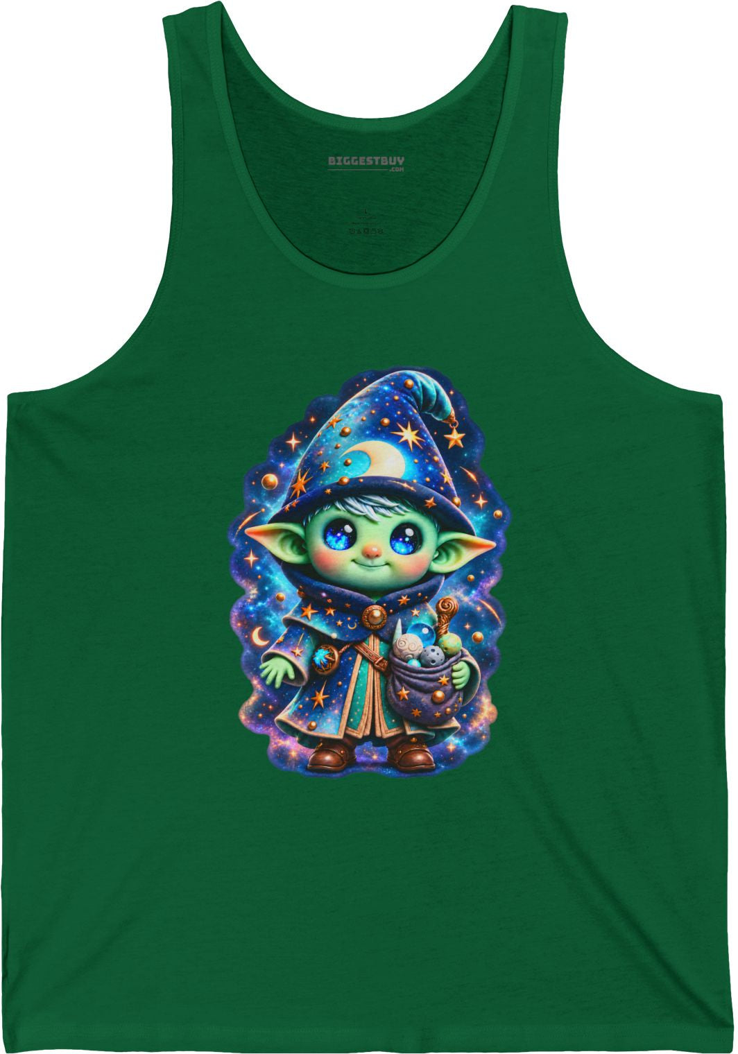 Starlit Sorcerer - Jersey Tank Top in Kelly, front view