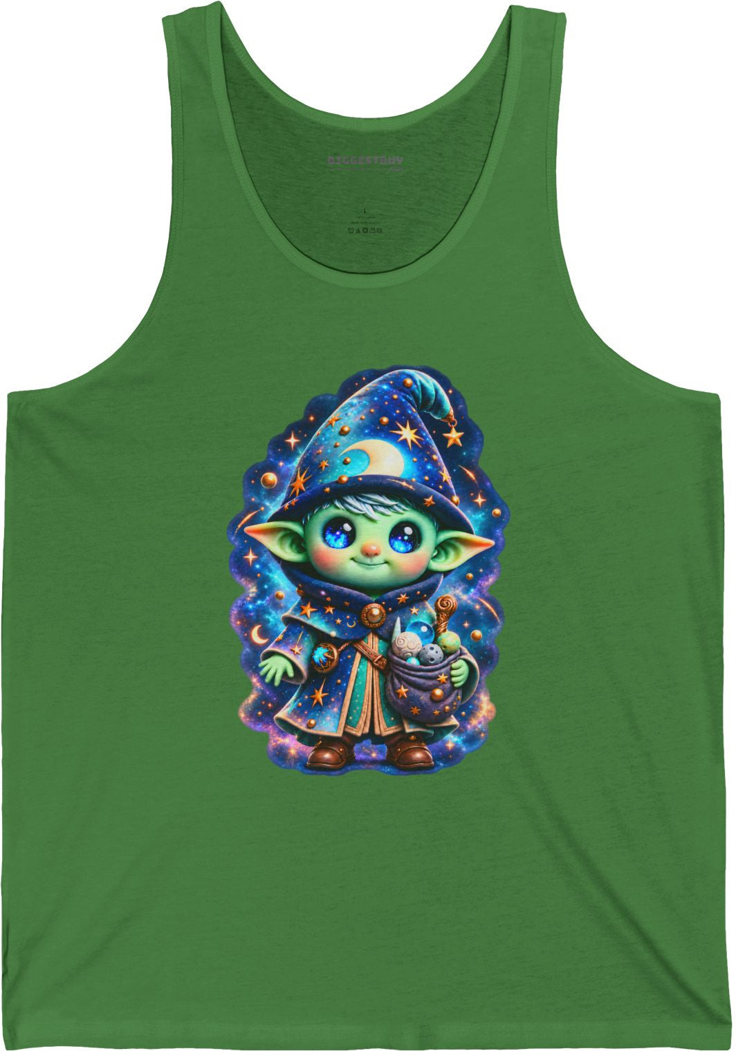 Starlit Sorcerer - Jersey Tank Top in Leaf, front view