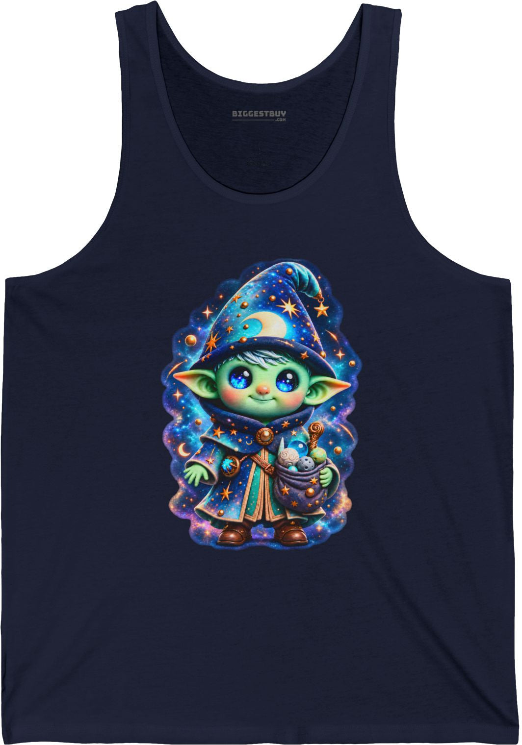 Starlit Sorcerer - Jersey Tank Top in Navy, front view