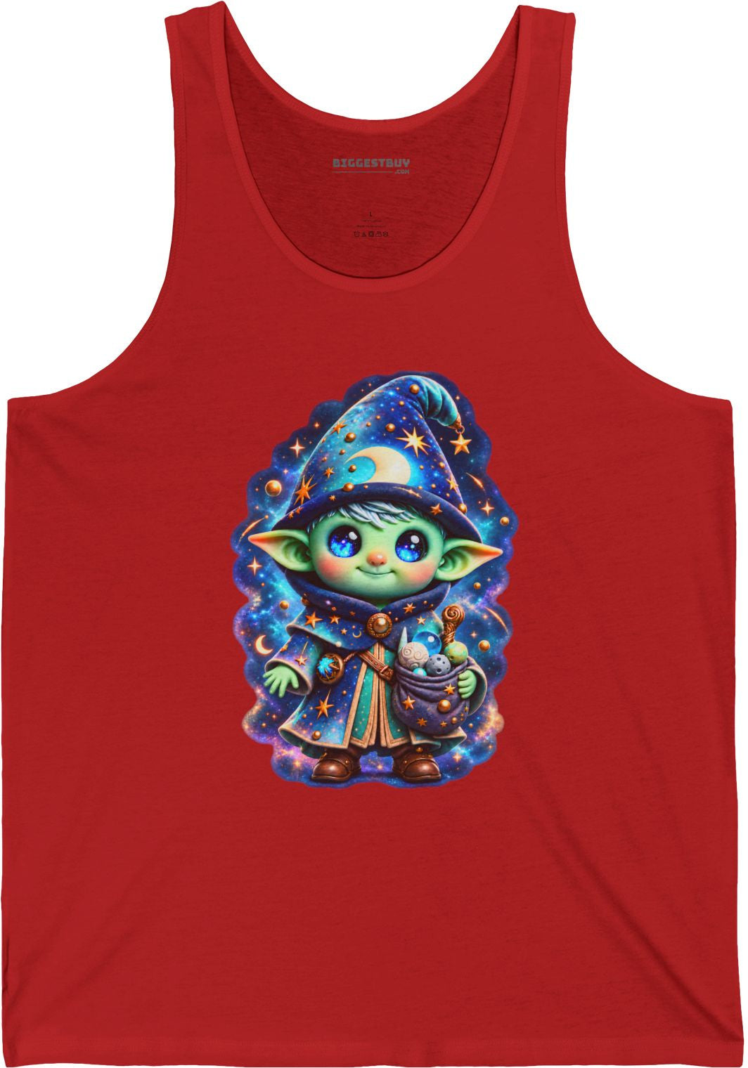 Starlit Sorcerer - Jersey Tank Top in Red, front view