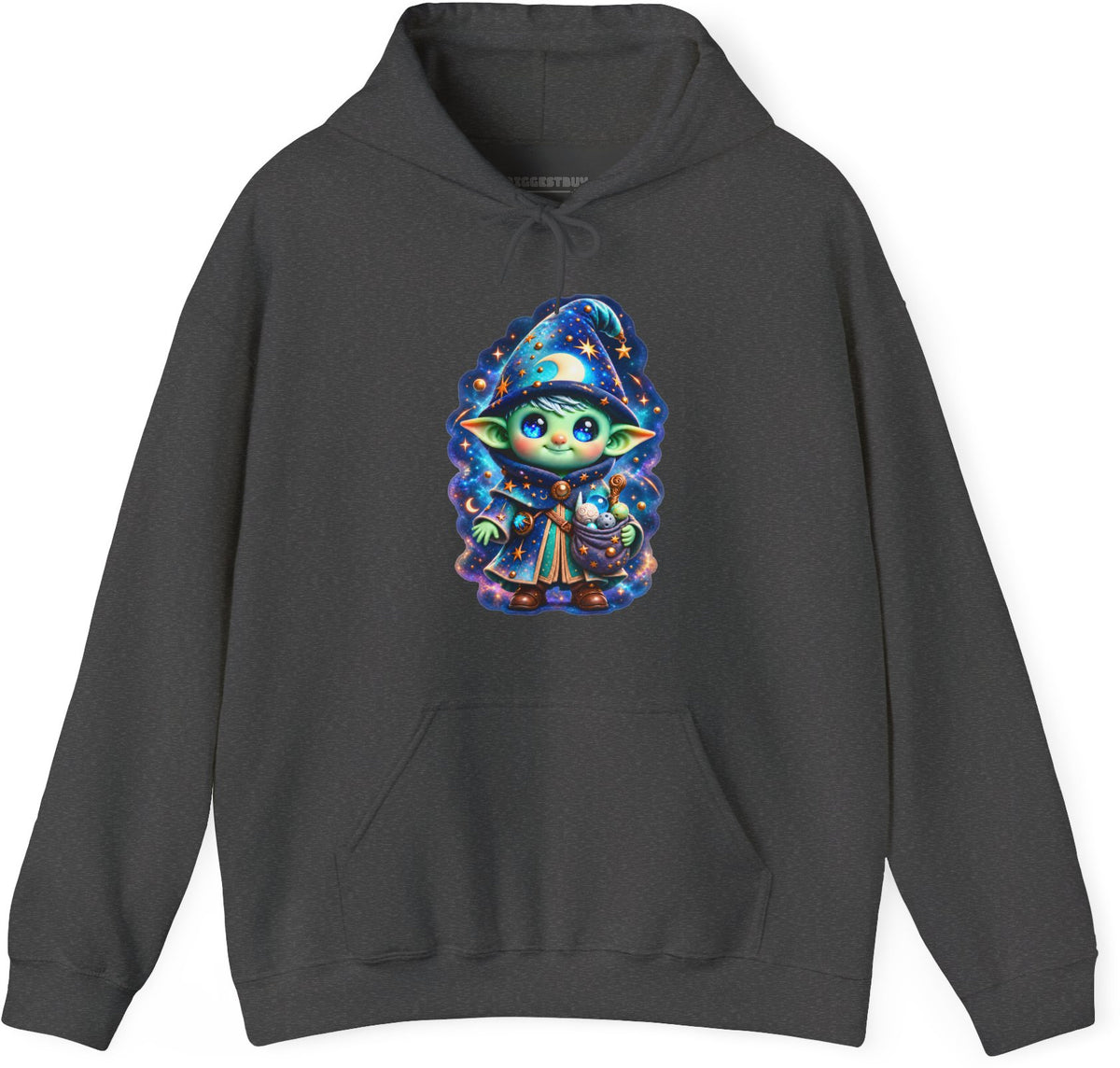 Starlit Sorcerer - Pullover Hoodie in Dark Heather, front view