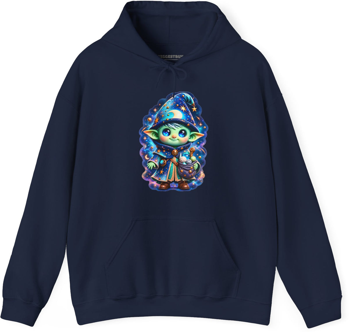 Starlit Sorcerer - Pullover Hoodie in Navy, front view
