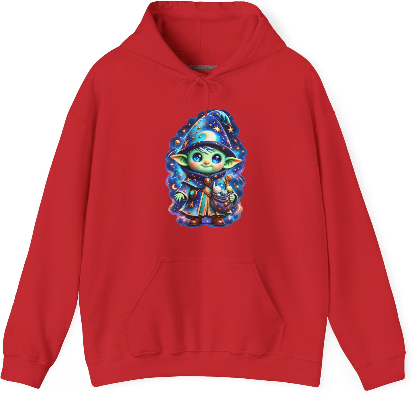 Starlit Sorcerer - Pullover Hoodie in Red, front view
