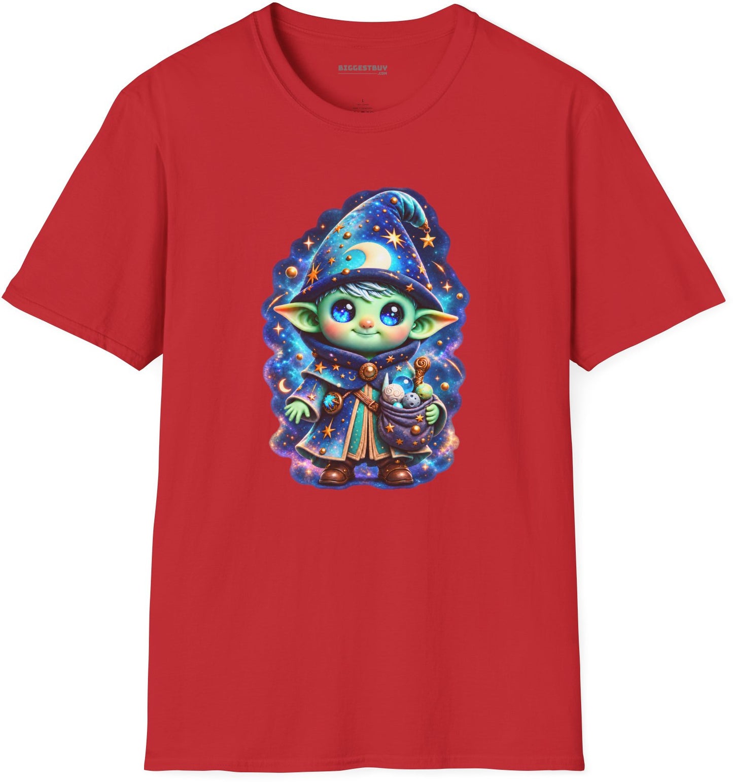 Starlit Sorcerer - Softstyle T-Shirt in Red, front view
