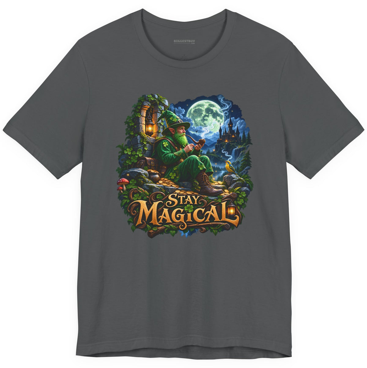 Stay Magical - Classic Jersey Tee in Asphalt, front view
