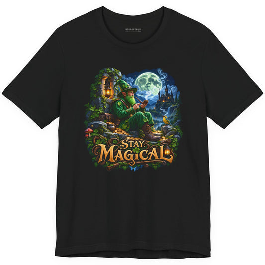 Stay Magical - Classic Jersey Tee in Black, front view