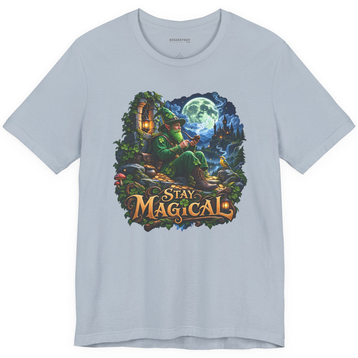 Stay Magical - Classic Jersey Tee in Light Blue, front view