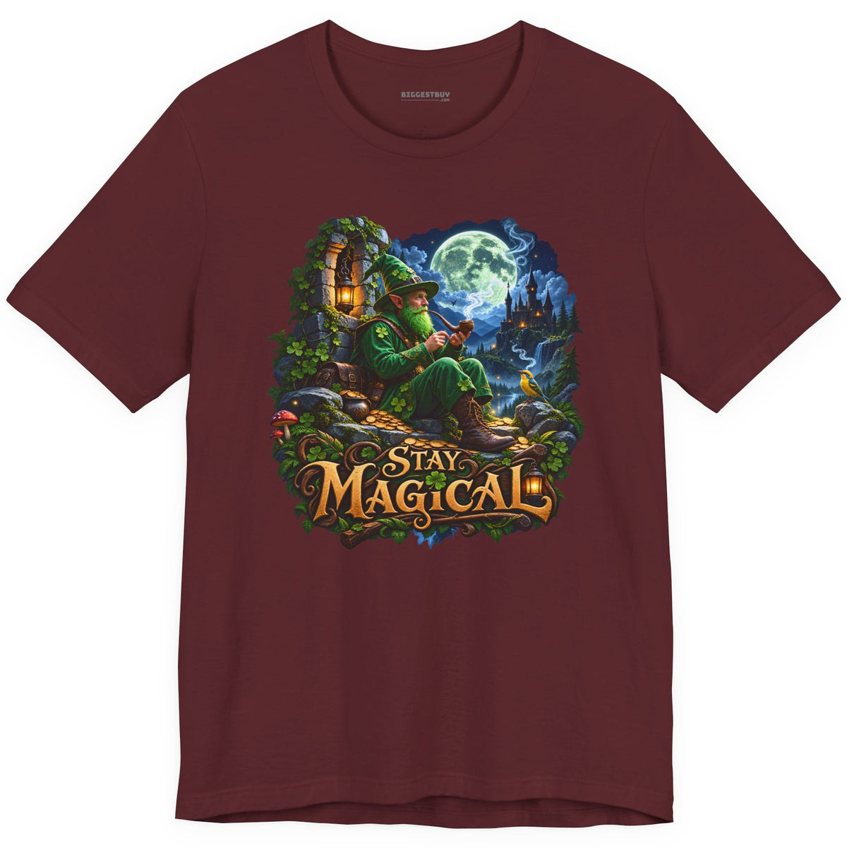 Stay Magical - Classic Jersey Tee in Maroon, front view