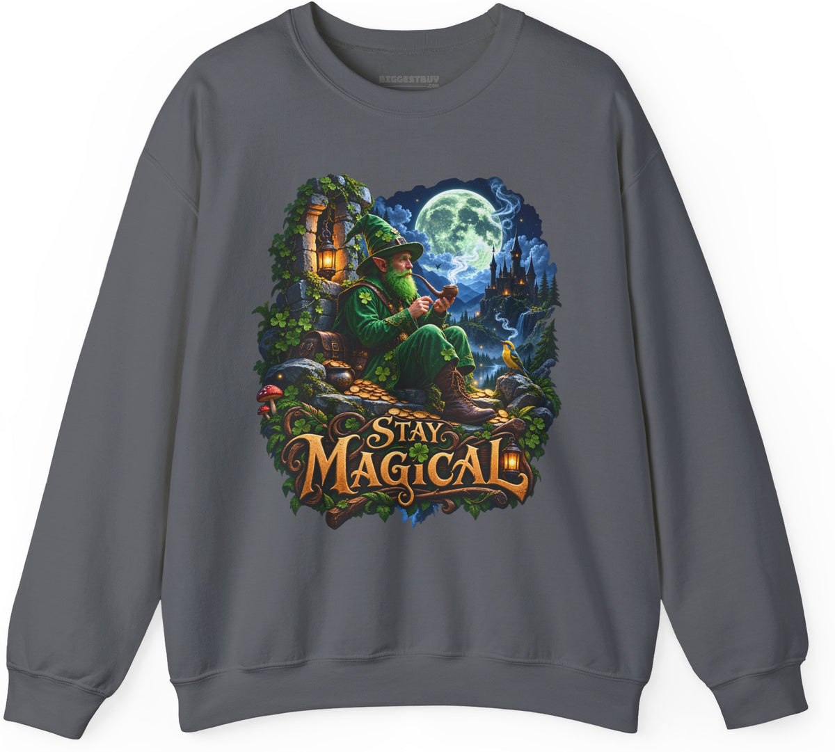 Stay Magical - Crewneck Sweatshirt in Charcoal, front view