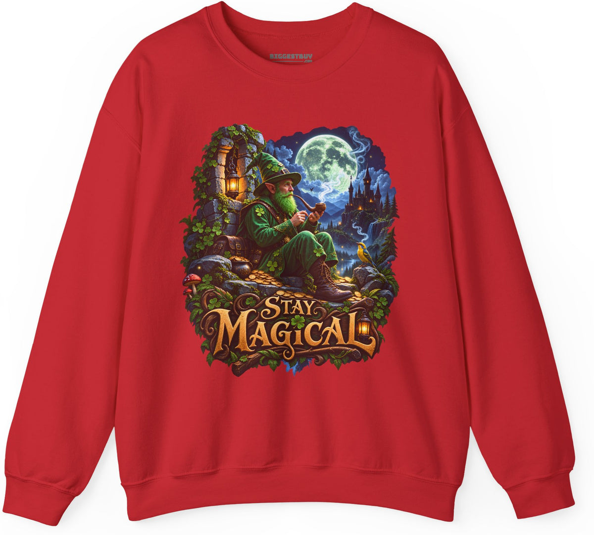 Stay Magical - Crewneck Sweatshirt in Red, front view