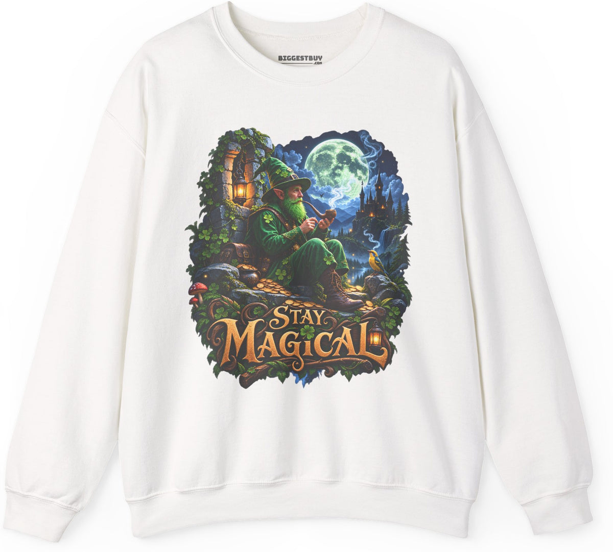 Stay Magical - Crewneck Sweatshirt in White, front view
