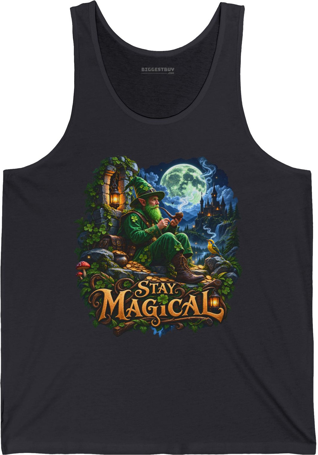 Stay Magical - Jersey Tank Top in Dark Grey, front view