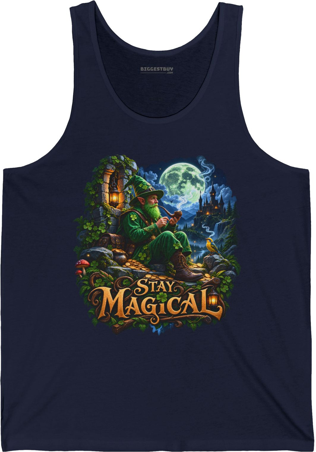 Stay Magical - Jersey Tank Top in Navy, front view