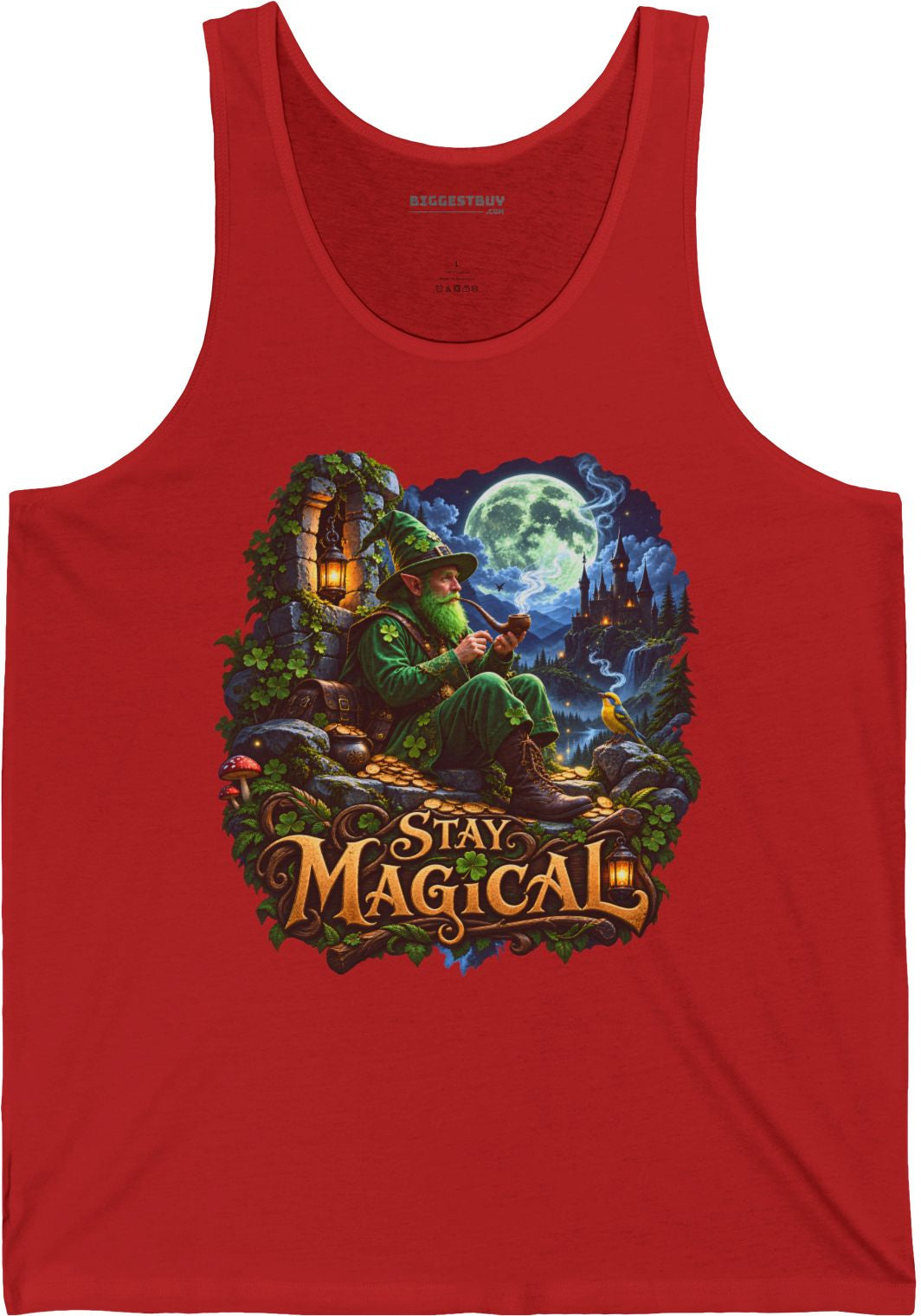 Stay Magical - Jersey Tank Top in Red, front view