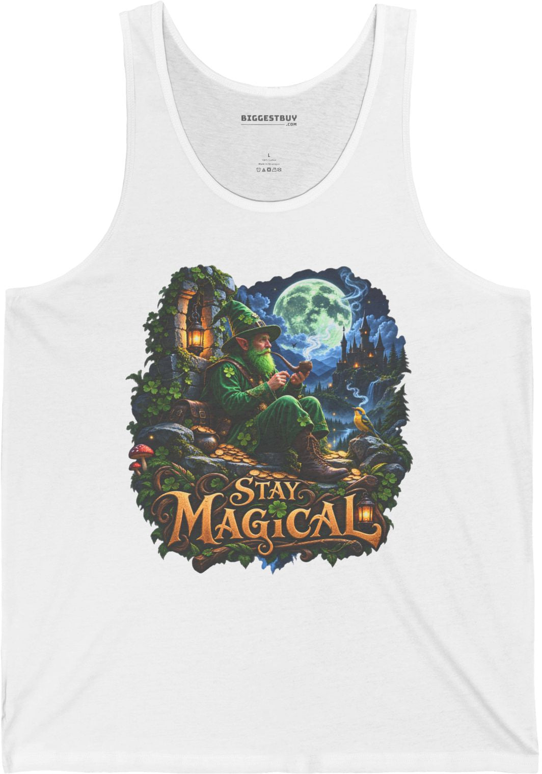 Stay Magical - Jersey Tank Top in White, front view