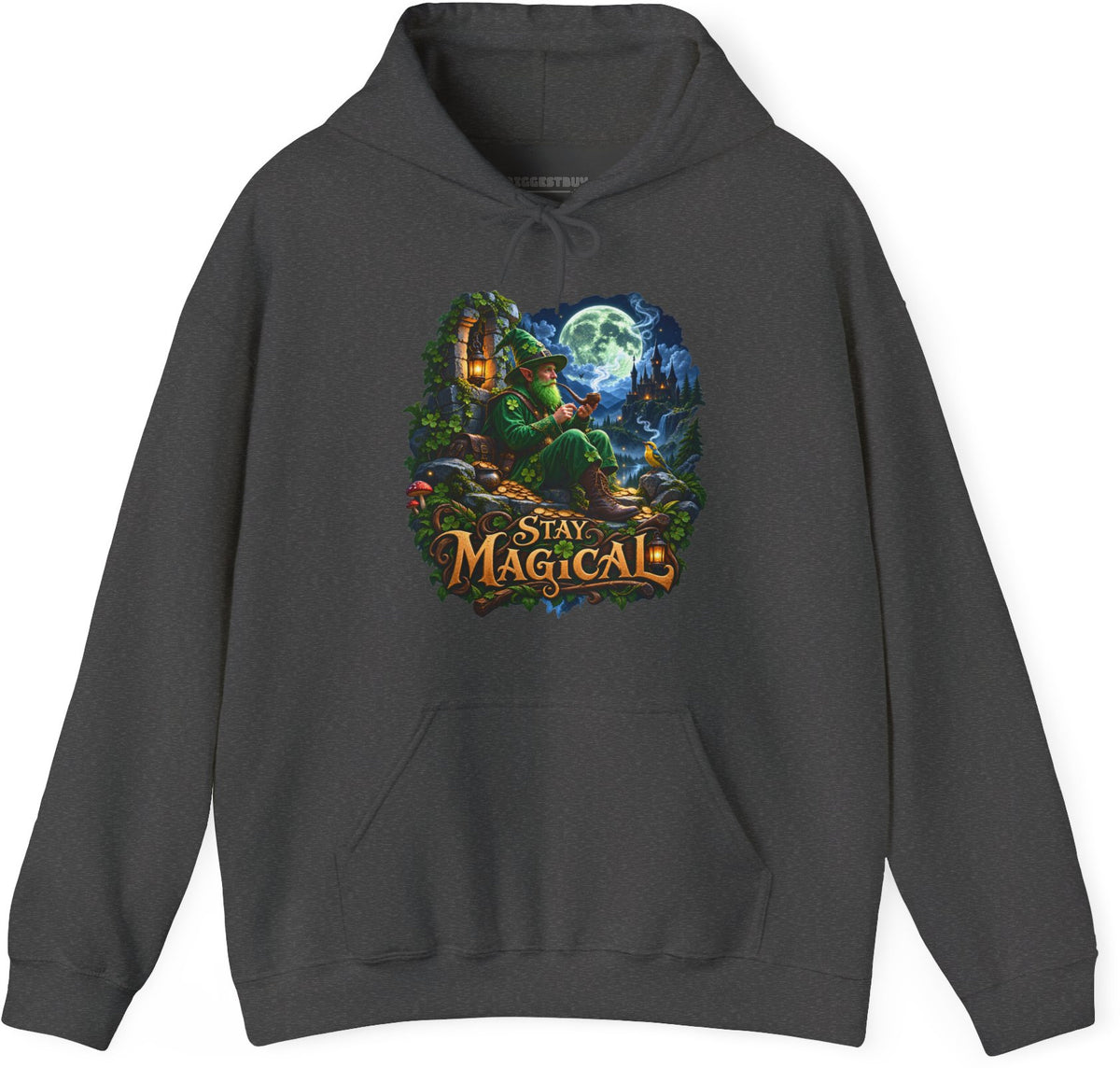 Stay Magical - Pullover Hoodie in Dark Heather, front view