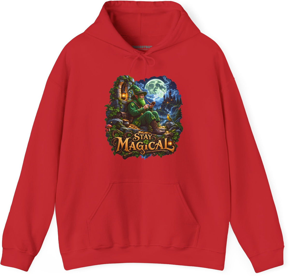 Stay Magical - Pullover Hoodie in Red, front view