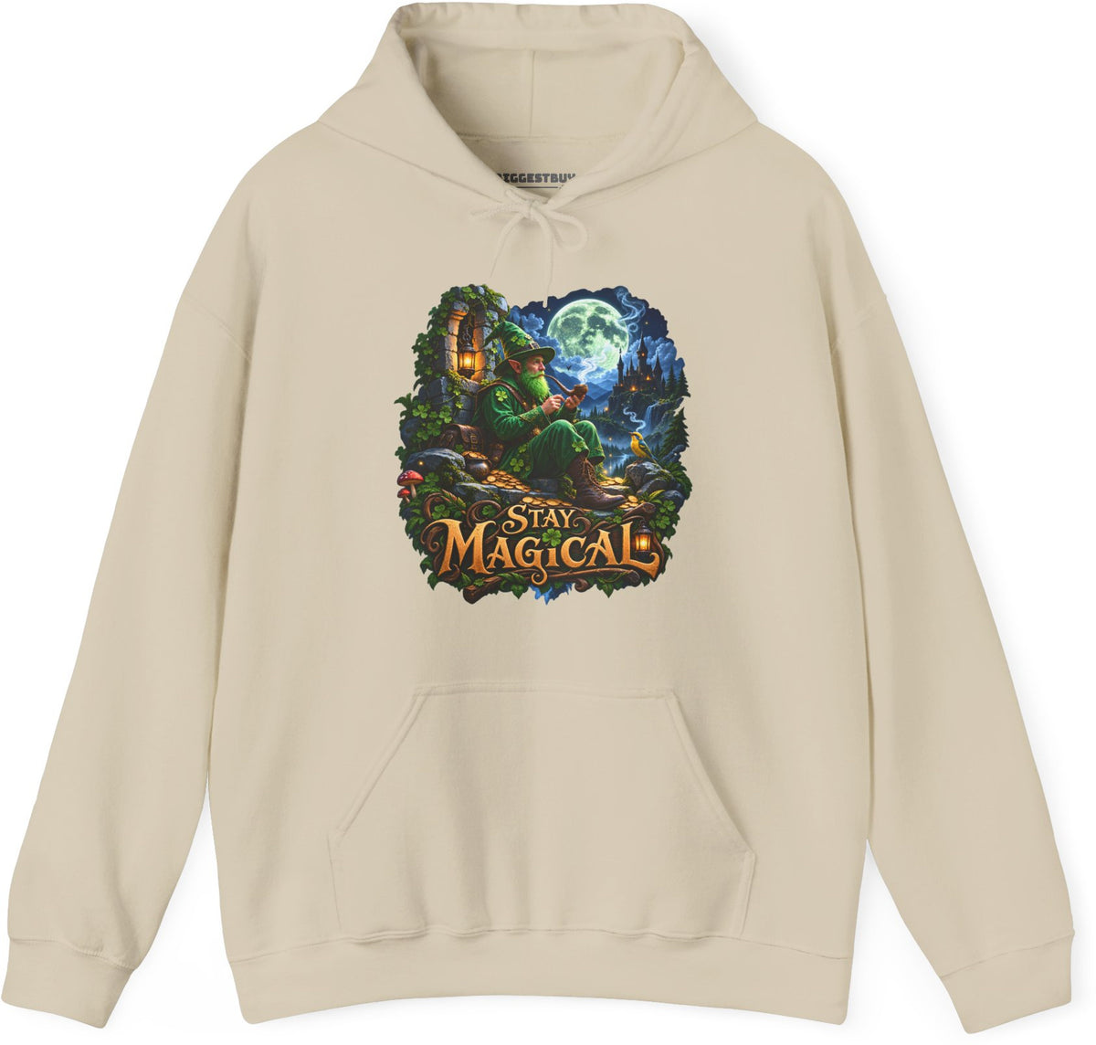 Stay Magical - Pullover Hoodie in Sand, front view
