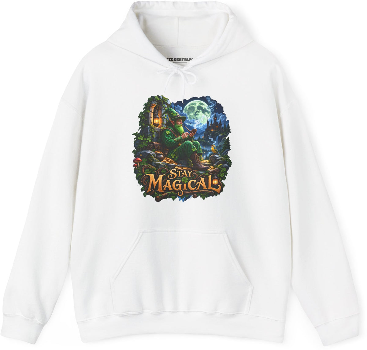 Stay Magical - Pullover Hoodie in White, front view
