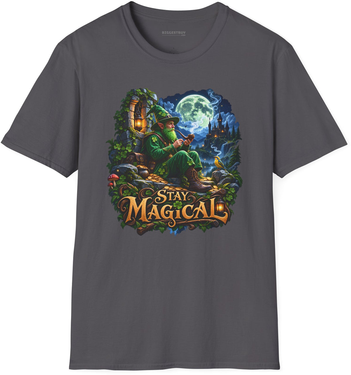 Stay Magical - Softstyle T-Shirt in Charcoal, front view