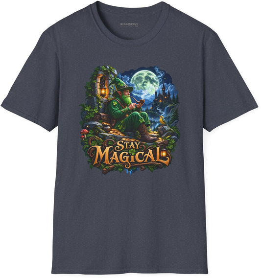 Stay Magical - Softstyle T-Shirt in Heather Navy, front view