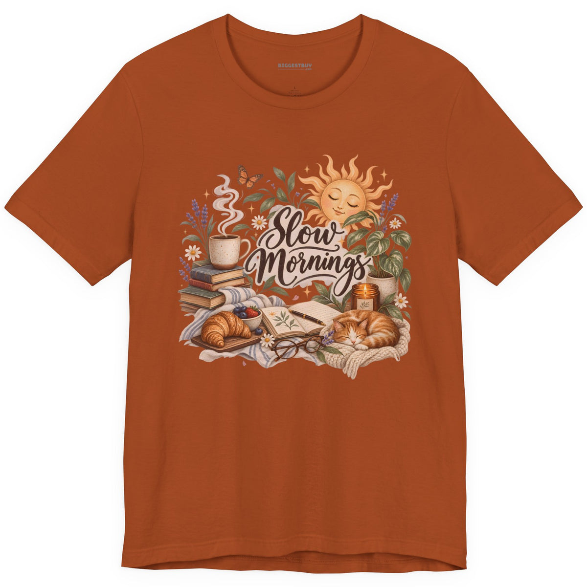 Sunrise Snuggles - Classic Jersey Tee in Autumn, front view