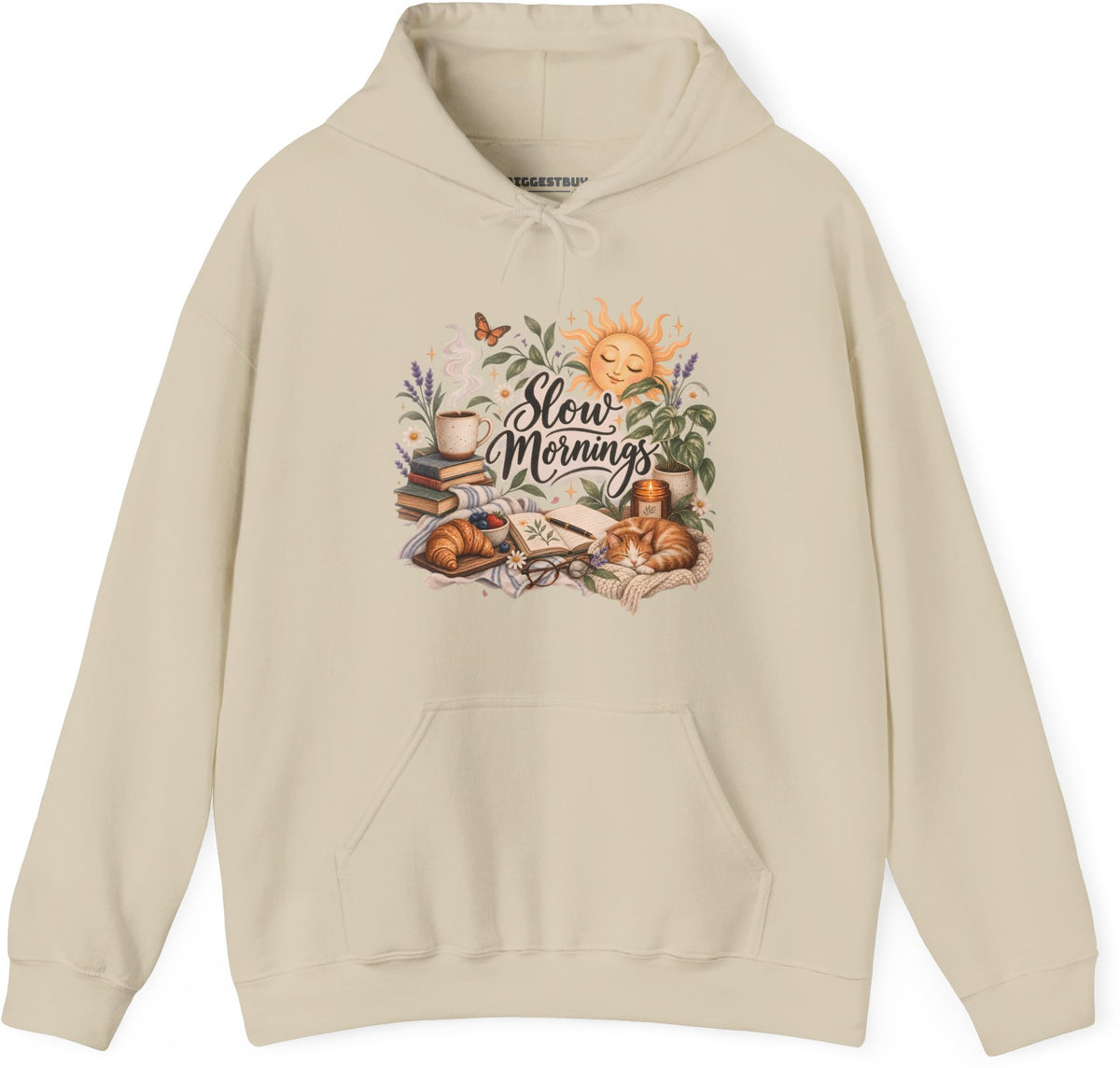 Sunrise Snuggles - Pullover Hoodie in Sand, front view
