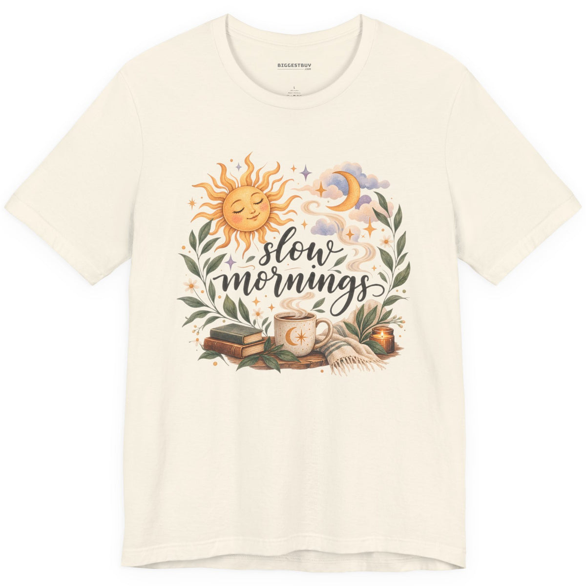 Sunshine Kisses - Classic Jersey Tee in Natural, front view
