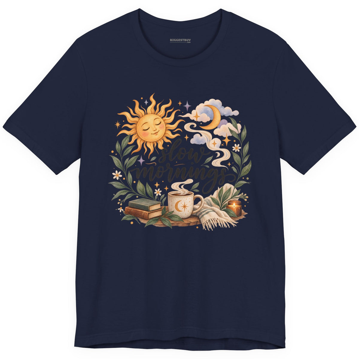 Sunshine Kisses - Classic Jersey Tee in Navy, front view