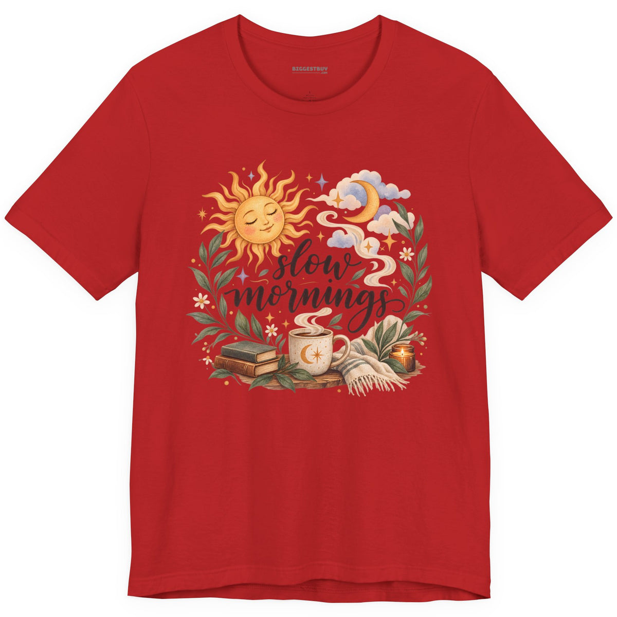 Sunshine Kisses - Classic Jersey Tee in Red, front view