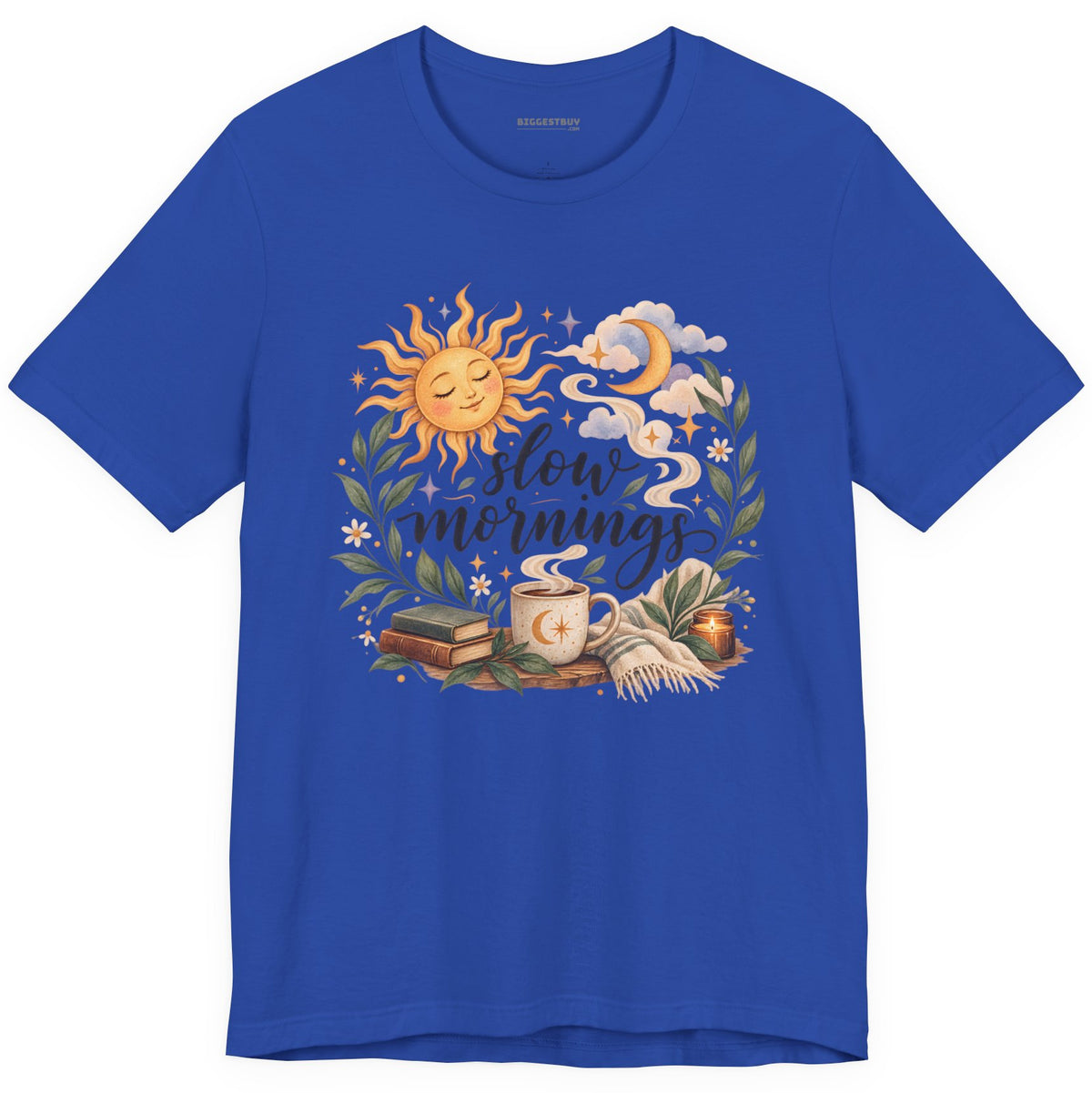 Sunshine Kisses - Classic Jersey Tee in True Royal, front view