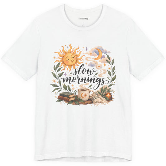 Sunshine Kisses - Classic Jersey Tee in White, front view