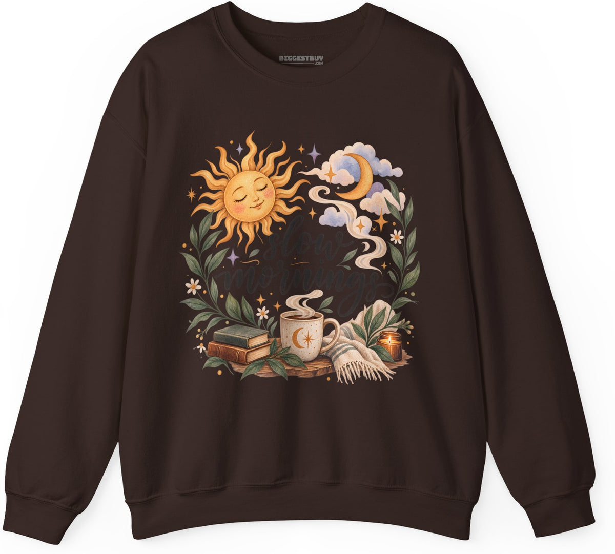 Sunshine Kisses - Crewneck Sweatshirt in Dark Chocolate, front view