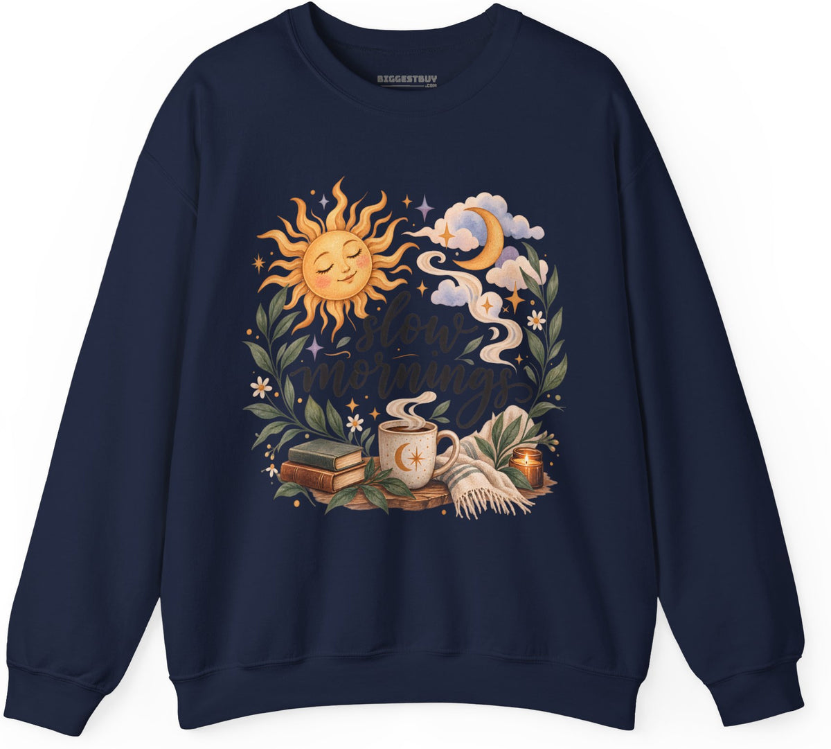 Sunshine Kisses - Crewneck Sweatshirt in Navy, front view