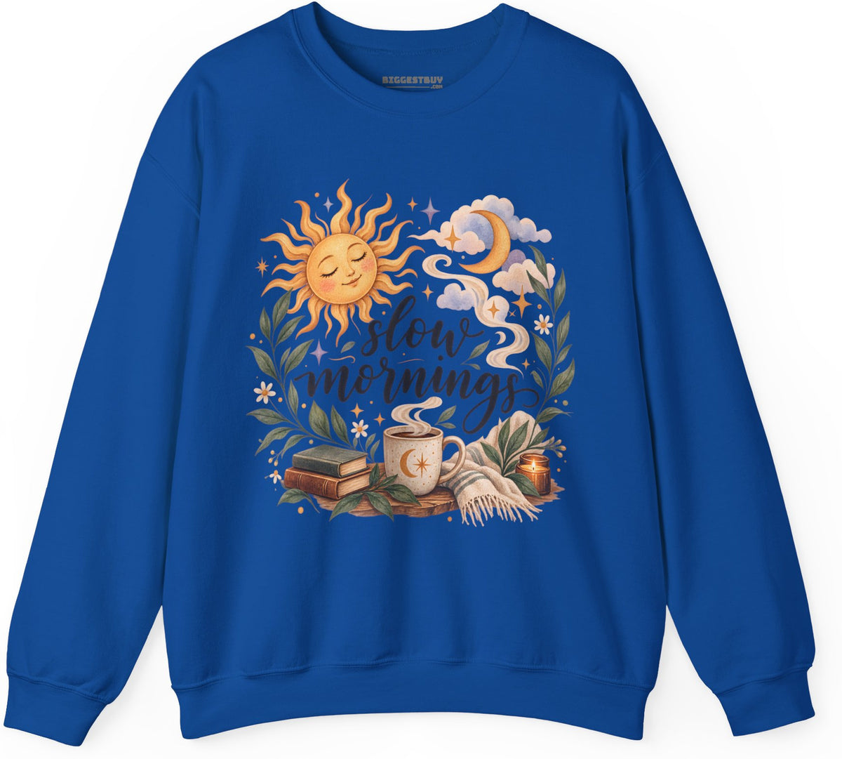 Sunshine Kisses - Crewneck Sweatshirt in Royal, front view