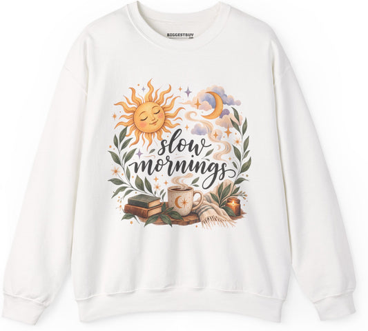 Sunshine Kisses - Crewneck Sweatshirt in White, front view