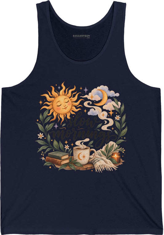 Sunshine Kisses - Jersey Tank Top in Navy, front view