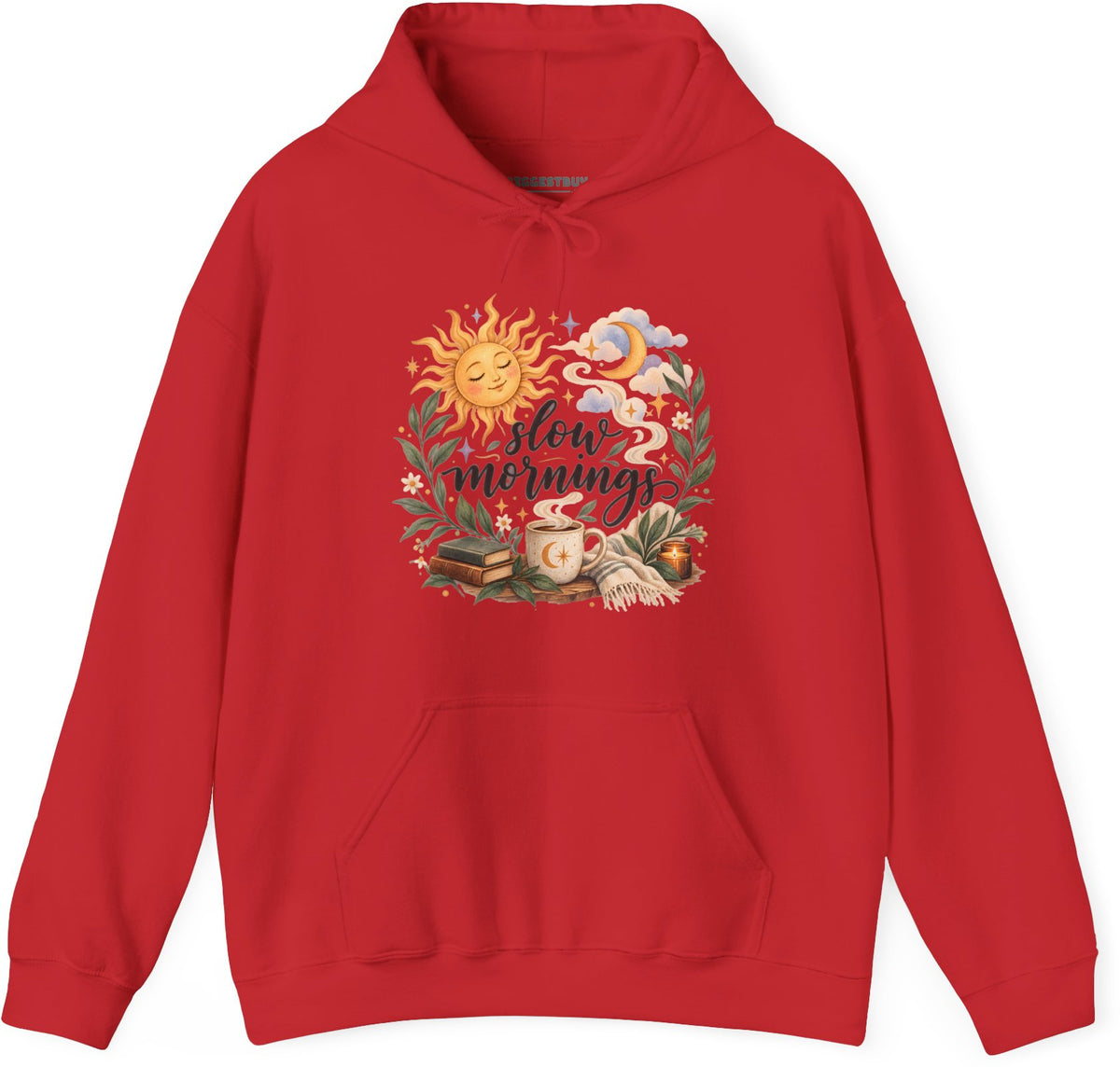 Sunshine Kisses - Pullover Hoodie in Red, front view